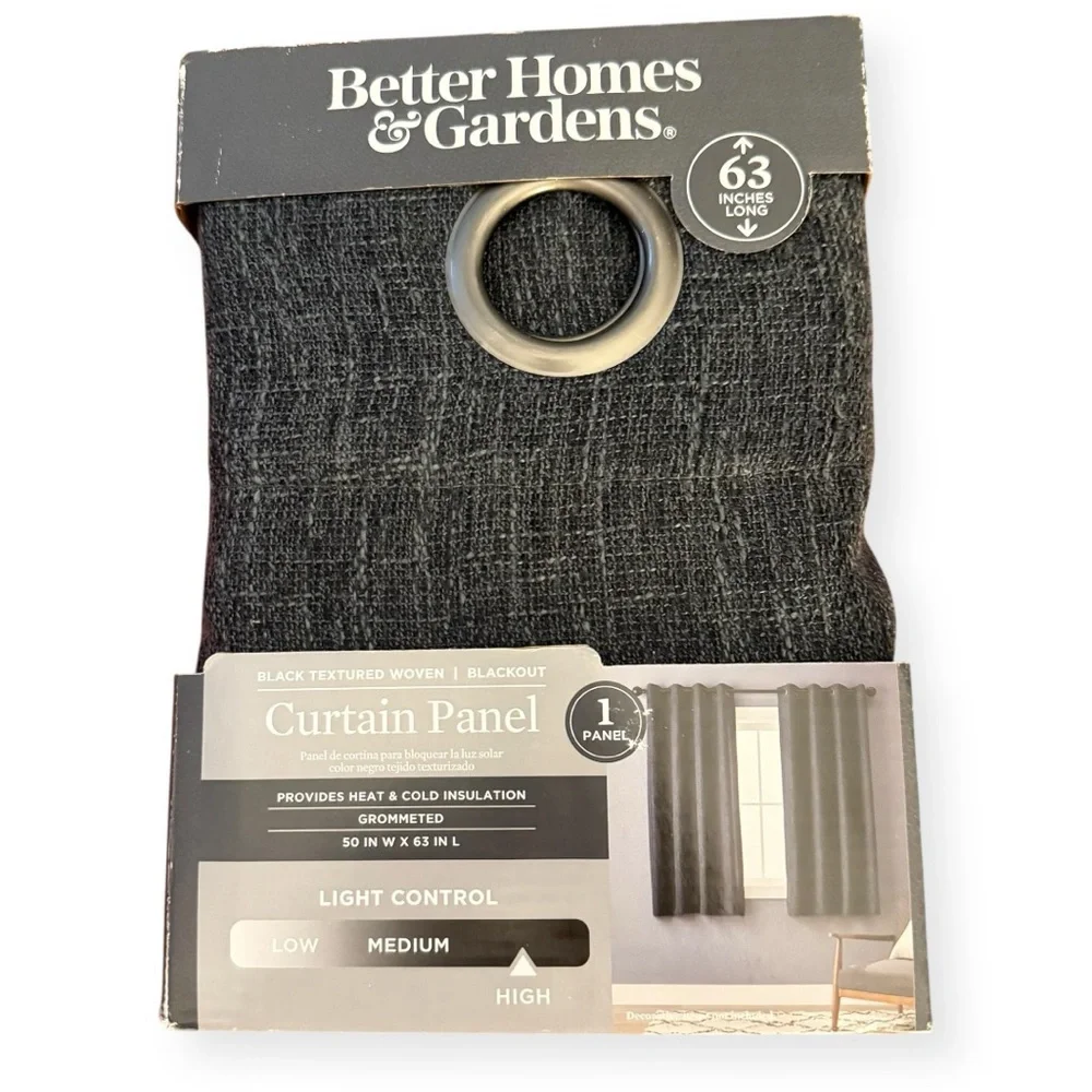 50”x63” Better Homes & Gardens Blackout Curtain Panel Single‎ Panel